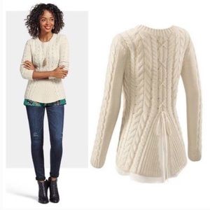 CAbi Lace Up Sweater #3157